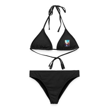 Gand, Belgique, Affiche de voyage vintage WPA, Souvenir - Bikini femme - noir - Devant - AI Model Female 172 light (172cm)