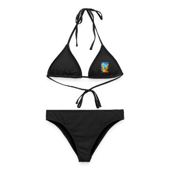 Vila Vicosa Portugal Affiche de voyage vintage WPA Art - Bikini femme - noir - Devant - AI Model Female 172 light (172cm)
