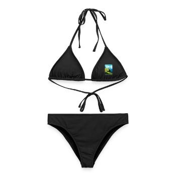 Färöer Inseln Dänemark Vintage Reiseposter WPA - Frauen Bikini - Schwarz - Vorne - AI Model Female 172 light (172cm)