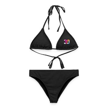 FARBIG NUMMER 30 BUNT 30. GEBURTSTAG - Frauen Bikini - Schwarz - Vorne - AI Model Female 172 light (172cm)