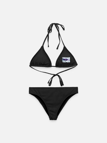 Techno Neon Grid Design - Frauen Bikini - Schwarz