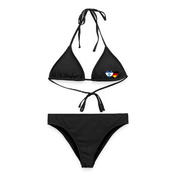 Israel Deutschland Flagge Herz - Frauen Bikini - Schwarz - Vorne - AI Model Female 172 light (172cm)