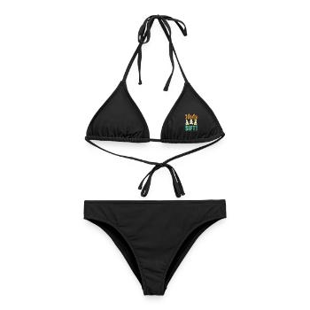 Holy Sift Flintknapping Pfeilspitzenjagd - Frauen Bikini - Schwarz - Vorne - AI Model Female 172 light (172cm)
