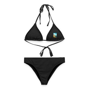 Valdes Halbinsel Argentinien Vintage Reiseposter - Frauen Bikini - Schwarz - Vorne - AI Model Female 172 light (172cm)