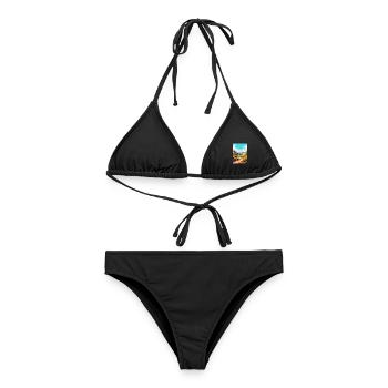 Mount Scott Texas Vintage Reiseposter Souvenir - Frauen Bikini - Schwarz - Vorne - AI Model Female 172 light (172cm)