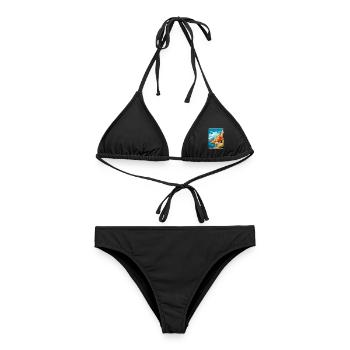 Kreta Griechenland Vintage Reiseplakat WPA Souvenir - Frauen Bikini - Schwarz - Vorne - AI Model Female 172 light (172cm)