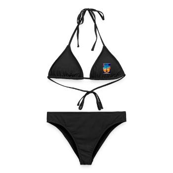 Eiffelturm Paris Frankreich Vintage Reiseplakat - Frauen Bikini - Schwarz - Vorne - AI Model Female 172 light (172cm)