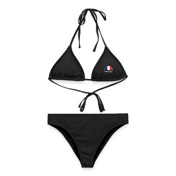 Nizza Frankreich Flagge Skyline Silhouette Reisen - Frauen Bikini - Schwarz - Vorne - AI Model Female 172 light (172cm)