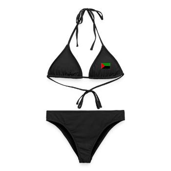 Flagge M.972 (weiß) - Frauen Bikini - Schwarz - Vorne - AI Model Female 172 light (172cm)