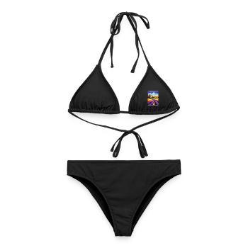 Provence Frankreich Vintage Reiseplakat Souvenir WPA - Frauen Bikini - Schwarz - Vorne - AI Model Female 172 light (172cm)