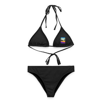 Provence Frankreich Vintage Reiseplakat Souvenir WPA - Frauen Bikini - Schwarz - Vorne - AI Model Female 172 light (172cm)