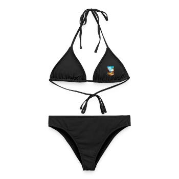 Zion National Park Utah Vintage Reiseposter WPA - Frauen Bikini - Schwarz - Vorne - AI Model Female 172 light (172cm)