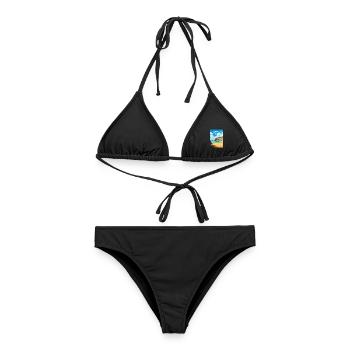 Portscatho Cornwall Vintage Reiseposter Souvenir - Frauen Bikini - Schwarz - Vorne - AI Model Female 172 light (172cm)