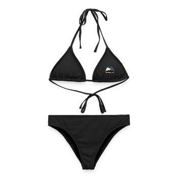 Manila Philippinen Flagge Skyline Silhouette Reisen - Frauen Bikini - Schwarz - Vorne - AI Model Female 172 light (172cm)