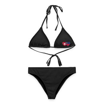 Schweiz Liechtenstein Flagge Herz - Frauen Bikini - Schwarz - Vorne - AI Model Female 172 light (172cm)