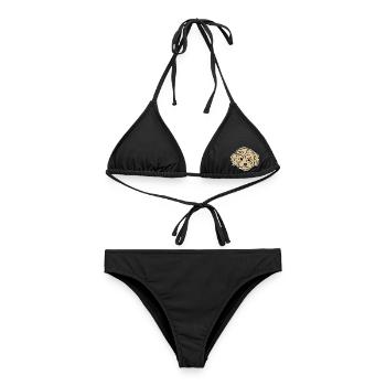Doodle Puppy Head - Frauen Bikini - Schwarz - Vorne - AI Model Female 172 light (172cm)