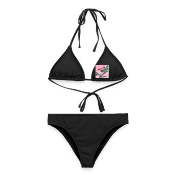 Flamingo#2 - Frauen Bikini - Schwarz - Vorne - AI Model Female 172 light (172cm)