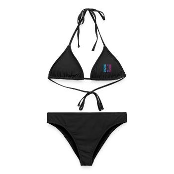 Tischtennis Ping Pong bunt Tischtennisspieler - Frauen Bikini - Schwarz - Vorne - AI Model Female 172 light (172cm)