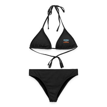 Frostbeule mit Hitzewallung – Sauna & Eisbad - Frauen Bikini - Schwarz - Vorne - AI Model Female 172 light (172cm)
