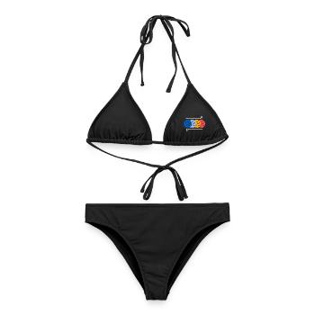 Floorball Bälle Vintage Floorballer Unihockey - Frauen Bikini - Schwarz - Vorne - AI Model Female 172 light (172cm)