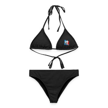 Wirbelnder Diabolo Zirkusjongleur - Frauen Bikini - Schwarz - Vorne - AI Model Female 172 light (172cm)