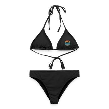 Dackel Dackel hund Silhouette Retro Geschenk - Frauen Bikini - Schwarz - Vorne - AI Model Female 172 light (172cm)
