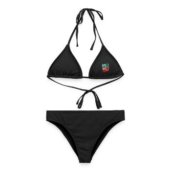 Fußball Fußballer Kinder Fußballspieler Jungen - Frauen Bikini - Schwarz - Vorne - AI Model Female 172 light (172cm)