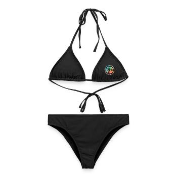 Motocross Dirt Bike Enduro Motorrad Moto-Cross - Frauen Bikini - Schwarz - Vorne - AI Model Female 172 light (172cm)