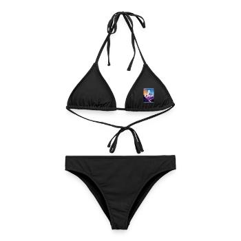Mont Blanc Berg Europa Vintage Reiseplakat - Frauen Bikini - Schwarz - Vorne - AI Model Female 172 light (172cm)