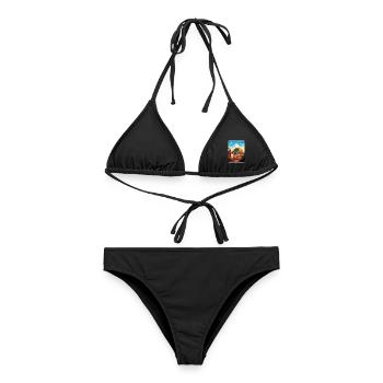Edinburgh Schottland Großbritannien Reiseposter Souvenir WPA - Frauen Bikini - Schwarz - Vorne - AI Model Female 172 light (172cm)