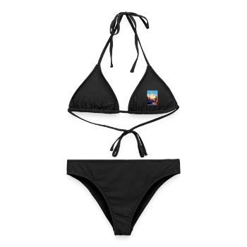 Edinburgh Schottland Großbritannien Reiseposter Souvenir WPA - Frauen Bikini - Schwarz - Vorne - AI Model Female 172 light (172cm)