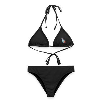Taube buntes Aquarell Tier Haustier Illustration - Frauen Bikini - Schwarz - Vorne - AI Model Female 172 light (172cm)