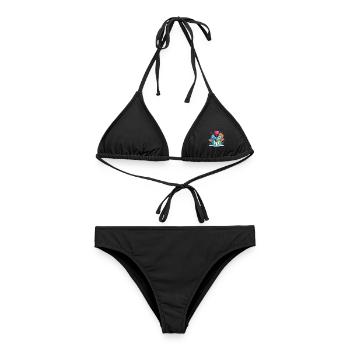 Dragons Kawaii Cartoon Haustier spielt mit Luftballons - Frauen Bikini - Schwarz - Vorne - AI Model Female 172 light (172cm)