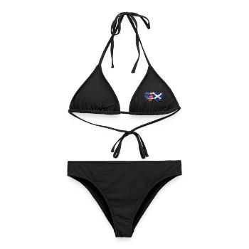 USA Schottland Flagge Herz used - Frauen Bikini - Schwarz - Vorne - AI Model Female 172 light (172cm)