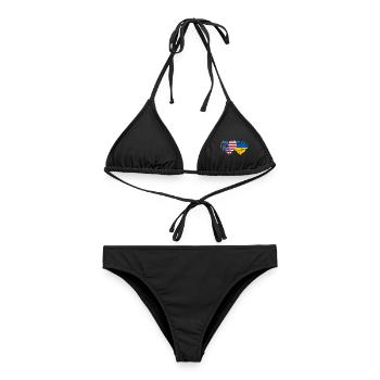 USA Ukraine Flagge Herz used - Frauen Bikini - Schwarz - Vorne - AI Model Female 172 light (172cm)