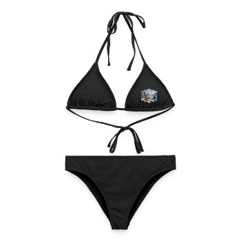 Fuchs im Winterwald - Verschneite Berglandschaft - Frauen Bikini - Schwarz - Vorne - AI Model Female 172 light (172cm)