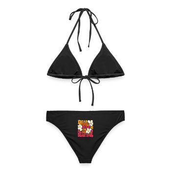 Liebe Person hinter mir. Du bist schön (pink 2) - Frauen Bikini - Schwarz - Hinten - AI Model Female 172 light (172cm)