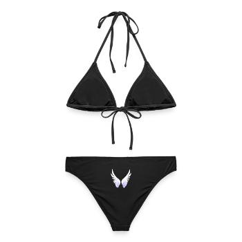 Engelsflügel - Frauen Bikini - Schwarz - Hinten - AI Model Female 172 light (172cm)