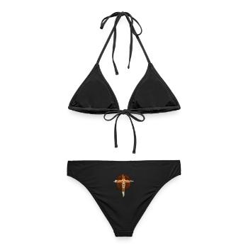 Lion Croix Cadeau chrétien - Bikini femme - noir - Dos - AI Model Female 172 light (172cm)