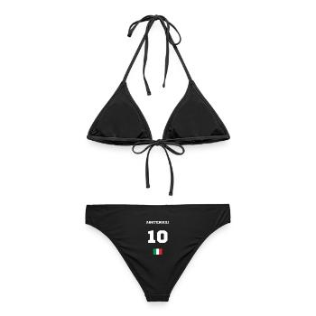 Zehn Bold Italia Flagge - Frauen Bikini - Schwarz - Hinten - AI Model Female 172 light (172cm)