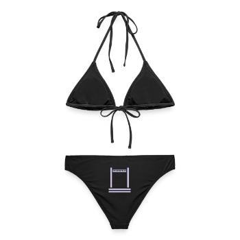 Feuerwehr Reflex Rücken - Frauen Bikini - Schwarz - Hinten - AI Model Female 172 light (172cm)