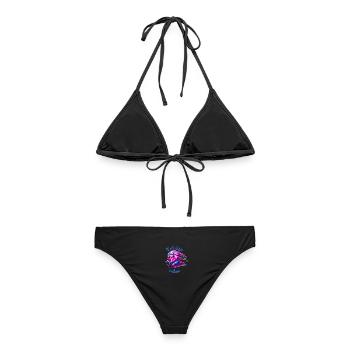 TriGlow & Freunde: Rasendes Fahrrad-Motiv - Frauen Bikini - Schwarz - Hinten - AI Model Female 172 light (172cm)