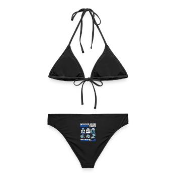 Was ich in meiner Freizeit mache - Schwimmen - Frauen Bikini - Schwarz - Hinten - AI Model Female 172 light (172cm)