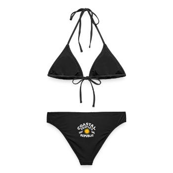 Logo Côte Surf Soleil République - Frauen Bikini - Schwarz - Hinten - AI Model Female 172 light (172cm)