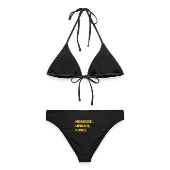 Auf den Punkt GELB - Frauen Bikini - Schwarz - Hinten - AI Model Female 172 light (172cm)