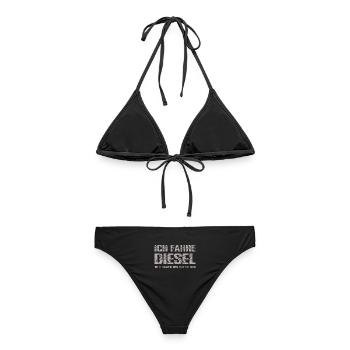 Diesel Fahrer mit Humor und Selbstbewusstsein - Frauen Bikini - Schwarz - Hinten - AI Model Female 172 light (172cm)