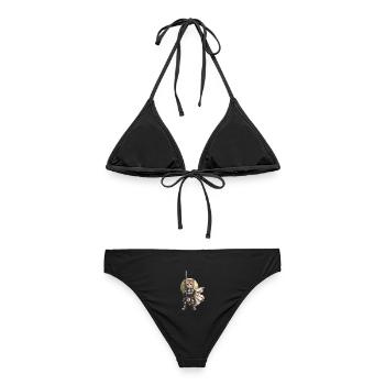 Süßer Kätzchenritter in Rüstung – Tiktok - Frauen Bikini - Schwarz - Hinten - AI Model Female 172 light (172cm)
