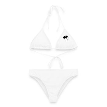 Puzzle - Frauen Bikini - Weiß - Vorne - AI Model Female 172 dark (172cm)