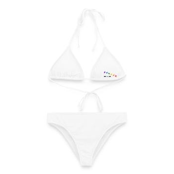 Free like a bird, in Regenbogenfarben - Frauen Bikini - Weiß - Vorne - AI Model Female 172 dark (172cm)