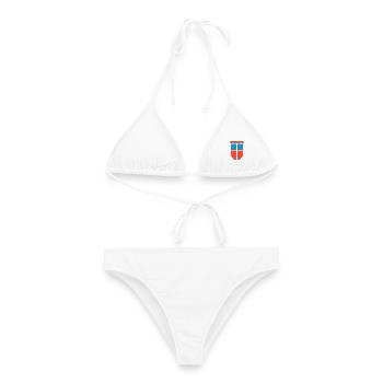 Wappen Saarland 1948 - Frauen Bikini - Weiß - Vorne - AI Model Female 172 dark (172cm)